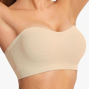 MED Strapless Seamless Bandeau Bra - Nude